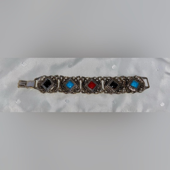 Women’s vintage chunky colourful Moroccan Matrix Bracelet - Picture 3 of 9